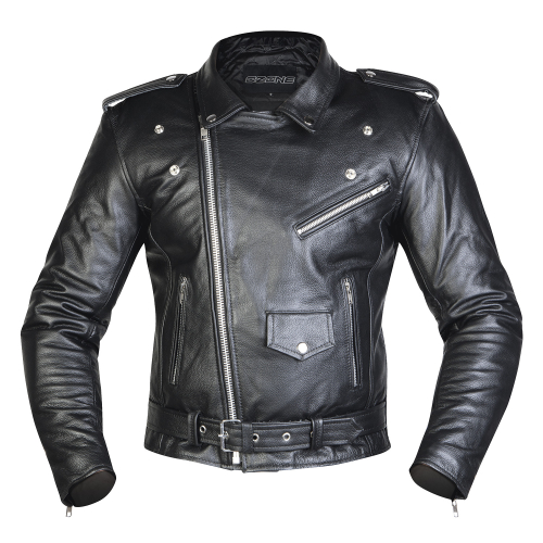 Kurtka motocyklowa skórzana ramoneska OZONE RAMONES BLACK